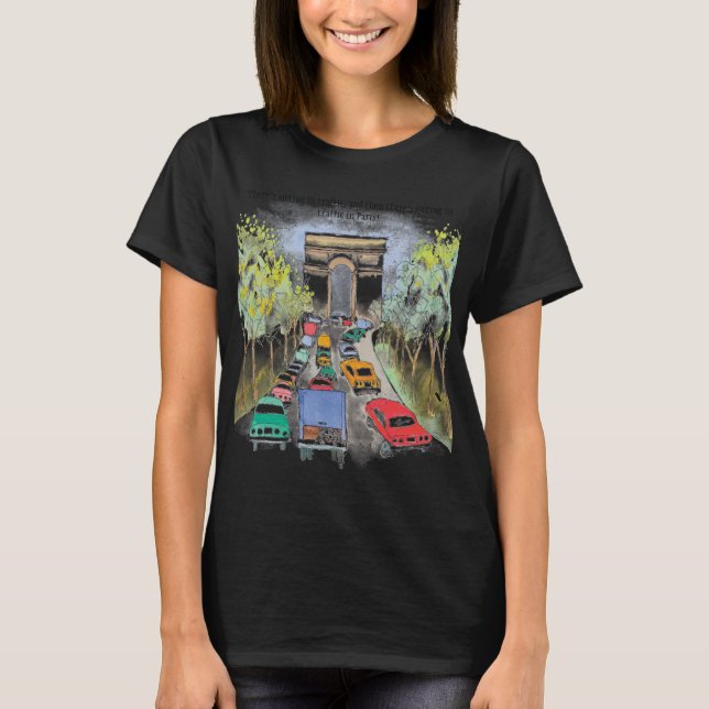 Arc de Triomphe Whimsical Watercolor Sketch T-Shirt (Front)