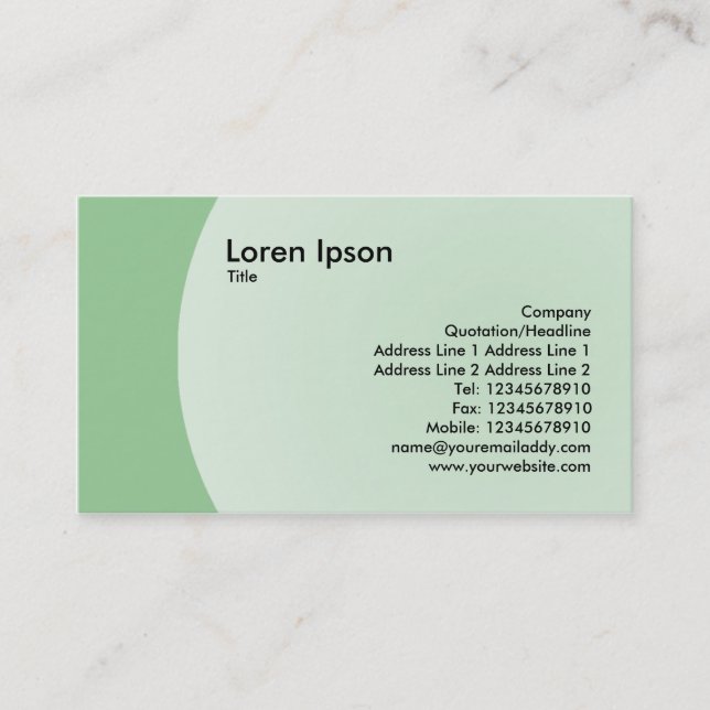 Arc Design - Faded Green Business Card (Front)
