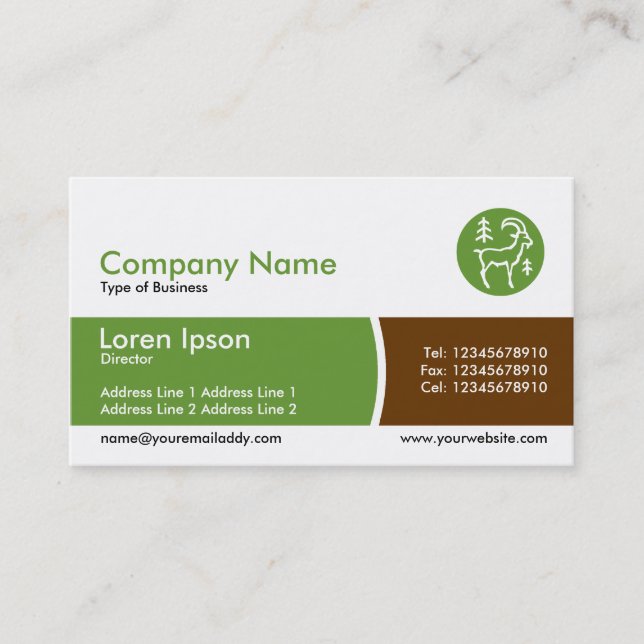 Arc Divided Band - Green and Brown Business Card (Front)
