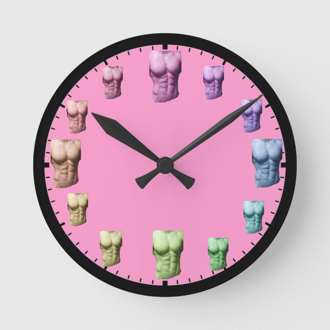 Arc-en-ciel Abs Mur horloge rose (Recto)