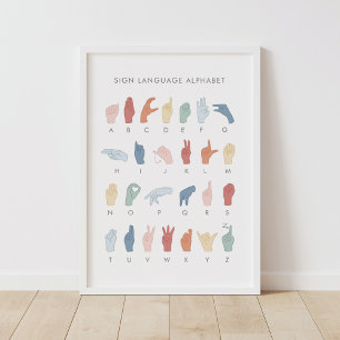 Arc-en-ciel American Sign Language ASL Poster