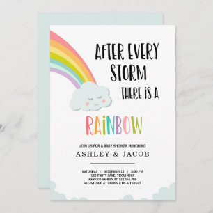 Arc-en-ciel après une invitation de baby shower de