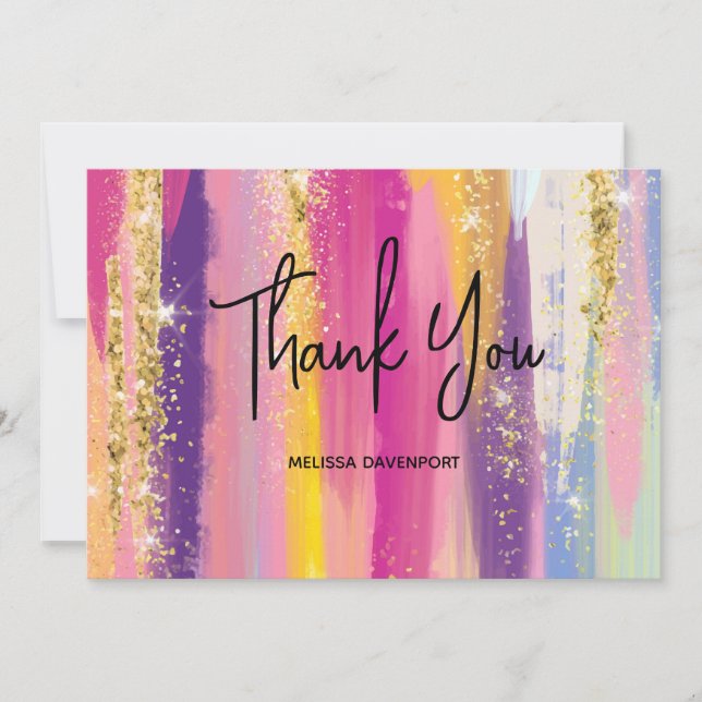 Arc-en-ciel avec Merci de Parties scintillant en o (Devant)