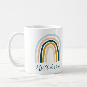 Arc-en-ciel bleu jaune personnalisé mug cadeau mig