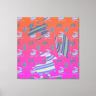 Arc-en-ciel bleu Kangaroo toile étirée