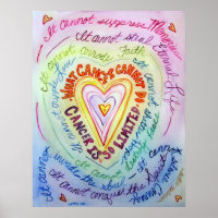 Arc-en-ciel Cancer Heart Poster Art Peinture Impri