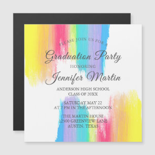 Arc-en-ciel - Carte magnétique d'invitation