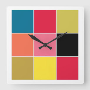 Arc-en-ciel Cascade Carré Horloge murale