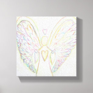 Arc en ciel Coeurs Angel Peinture Toile Enveloppée