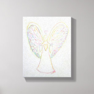 Arc en ciel Coeurs Angel Peinture Toile Enveloppée