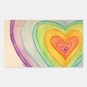 Arc en ciel Coeurs d'amour Art Autocollants person