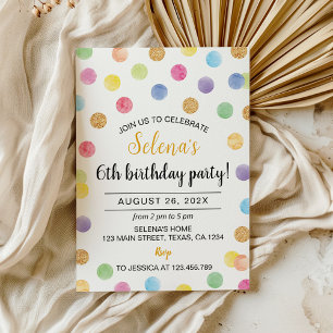 Arc-en-ciel coloré Invitation Anniversaire