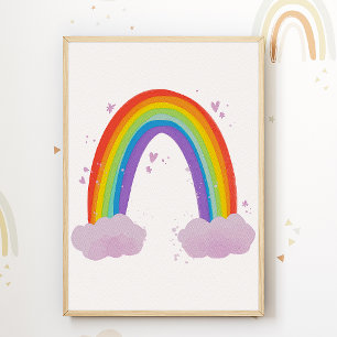 Arc-en-ciel coloré Salle Poster Nursery Imprimer
