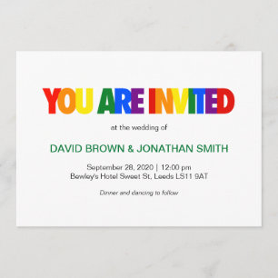 Arc-en-ciel couleurs mariage gay Invitations