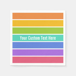 Arc-en-ciel couleurs serviettes en papier personna