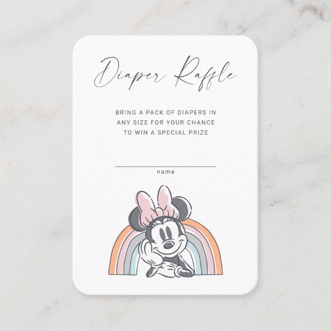 Arc-en-ciel de Minnie Mouse | Carte d'insertion de (Devant)