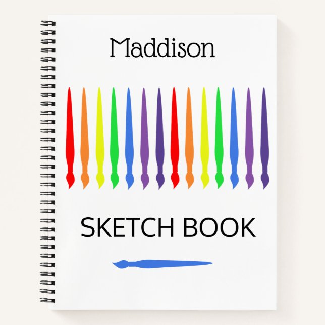 Arc-en-ciel de pinceaux, carnet de croquis, ton no (Devant)