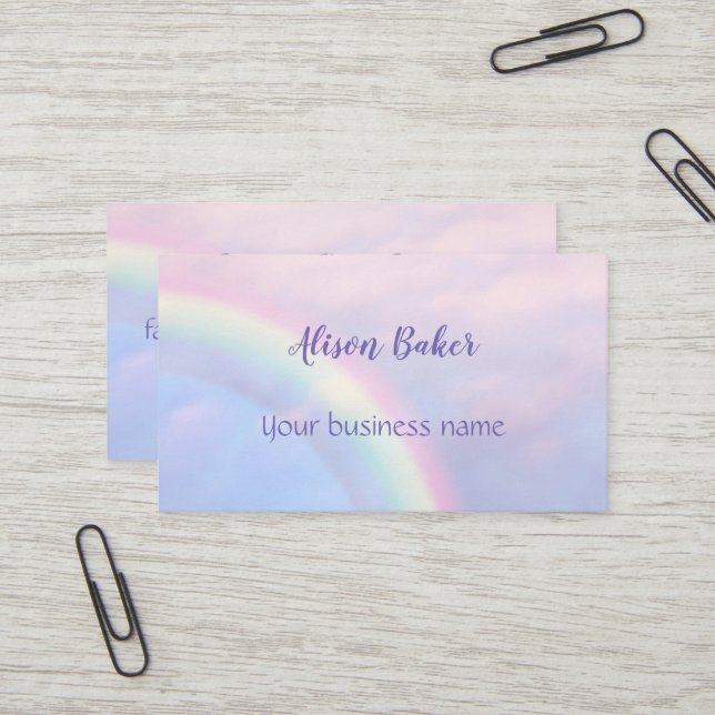 Arc en ciel d'espoir - pastel, carte de visite (Devant/Arrière en situation)
