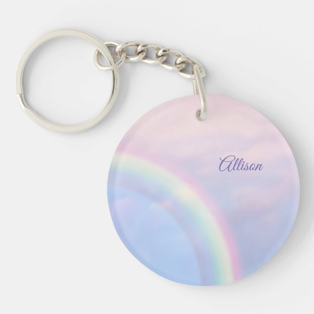 Arc en ciel d'espoir - pastel, porte - clé personn (Devant)