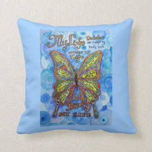 Arc-en-ciel Diabète papillon soutien Poème Coussin
