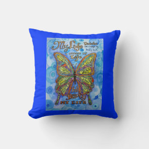 Arc-en-ciel Diabète papillon soutien Poème Coussin