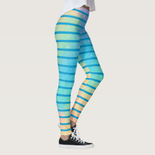 Arc-en-ciel doux Pastel Gradient Stripes Leggings