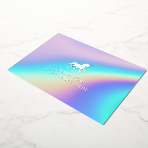 Arc-en-ciel holographique   Unicorn Merci Cartes