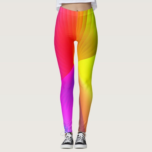 Arc-en-ciel Leggings d'art Abstrait (Devant)