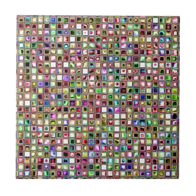 Arc-en-ciel 'Lollipop' Texturé mosaïque carreaux M (Devant)