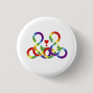 Arc-en-ciel, mains colorées. Badge
