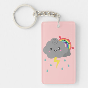 Arc-en-ciel mignon se cachant derrière chaque nuag