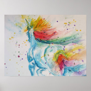Arc-en-ciel Mon Cheval est une Licorne Affiche Mig