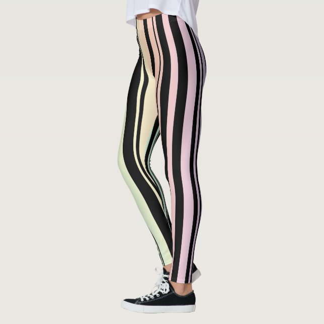 Arc-en-ciel Pastel rayures Leggings (Gauche)