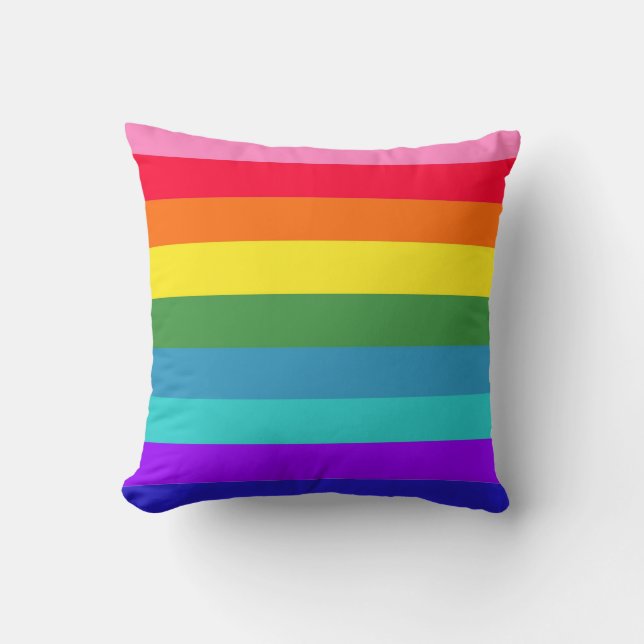 Arc-en-ciel rayures Coussin américain MoJo (Recto)