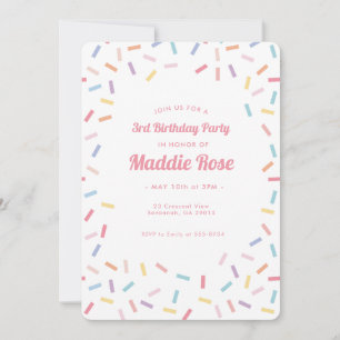 Arc-en-ciel rose sautiner Invitation Anniversaire