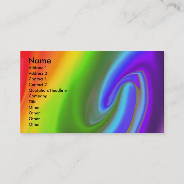 Arc-en-ciel sans le carte de visite d'extrémité (Devant)