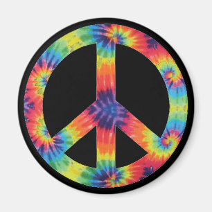 Arc-en-ciel signe de paix hippie aimant