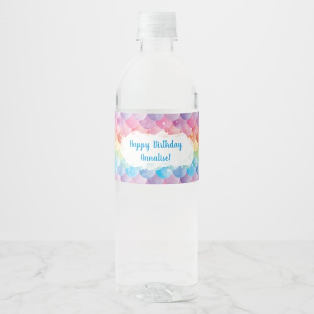 Arc-en-ciel Sirène eau Étiquettes (Devant)
