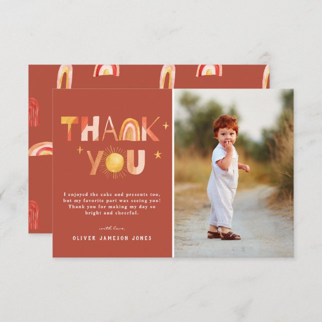 Arc-en-ciel Sunshine Boho | Merci photo (Devant / Derrière)