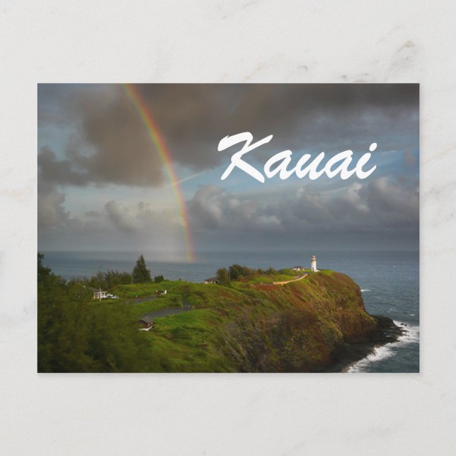 Arc en ciel sur la carte postale texte du phare de (Devant)