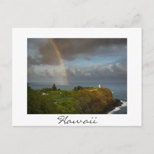 Arc en ciel sur le phare de Kilauea Hawaii carte p