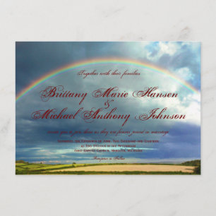Arc-en-ciel sur les champs de pays Invitations de 