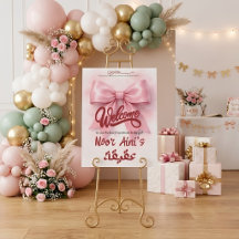 arc en ruban rose pour bébé musulman fille aqeeqah