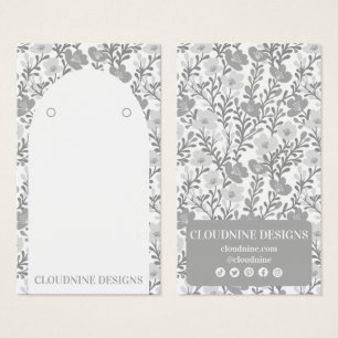 Arc Floral Chic Grey Eroing Bijoux Display Card