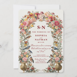 Arc floral Whimsical Faire-part de mariage avec Bi