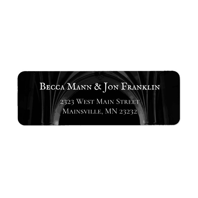 Arc gothique Mariage élégant Noir et Blanc foncé (Devant)