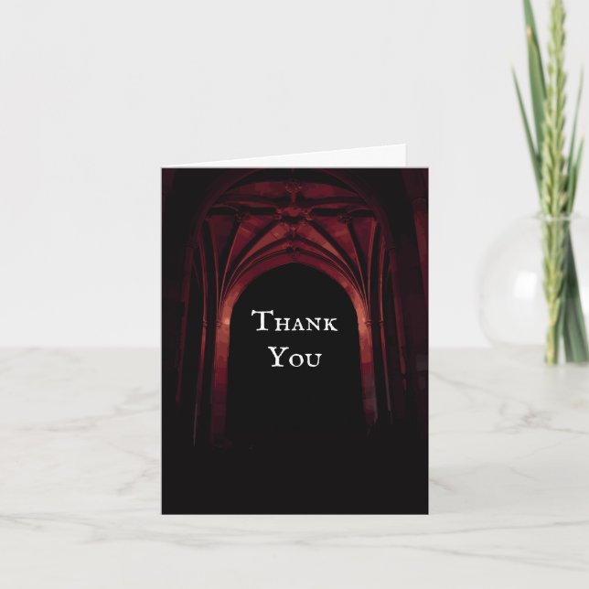 Arc gothique Mariage Merci Cartes de notes (Devant)