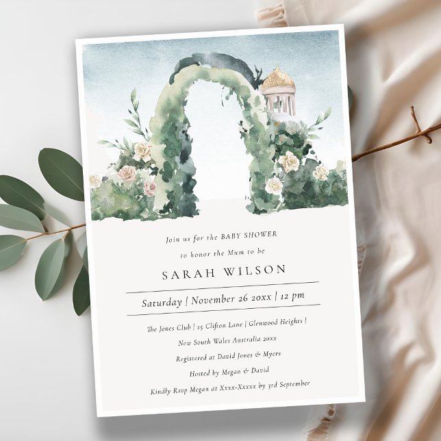 Arc Jardin Floral Baby shower Botanique Invitation (Créateur téléchargé)