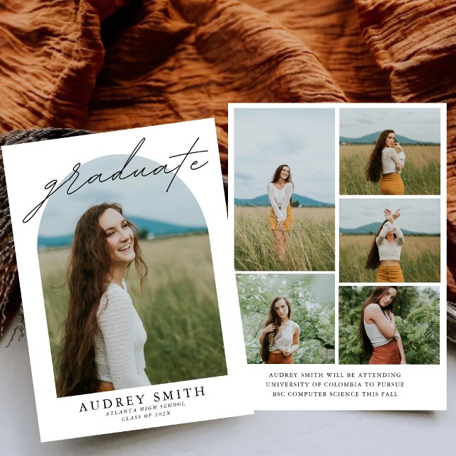 Arc moderne Boho 6 Photos Faire-part de graduation (Créateur téléchargé)