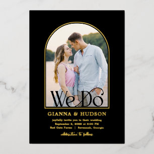 Arc moderne FOIL Simple Mariage Photo Invitation